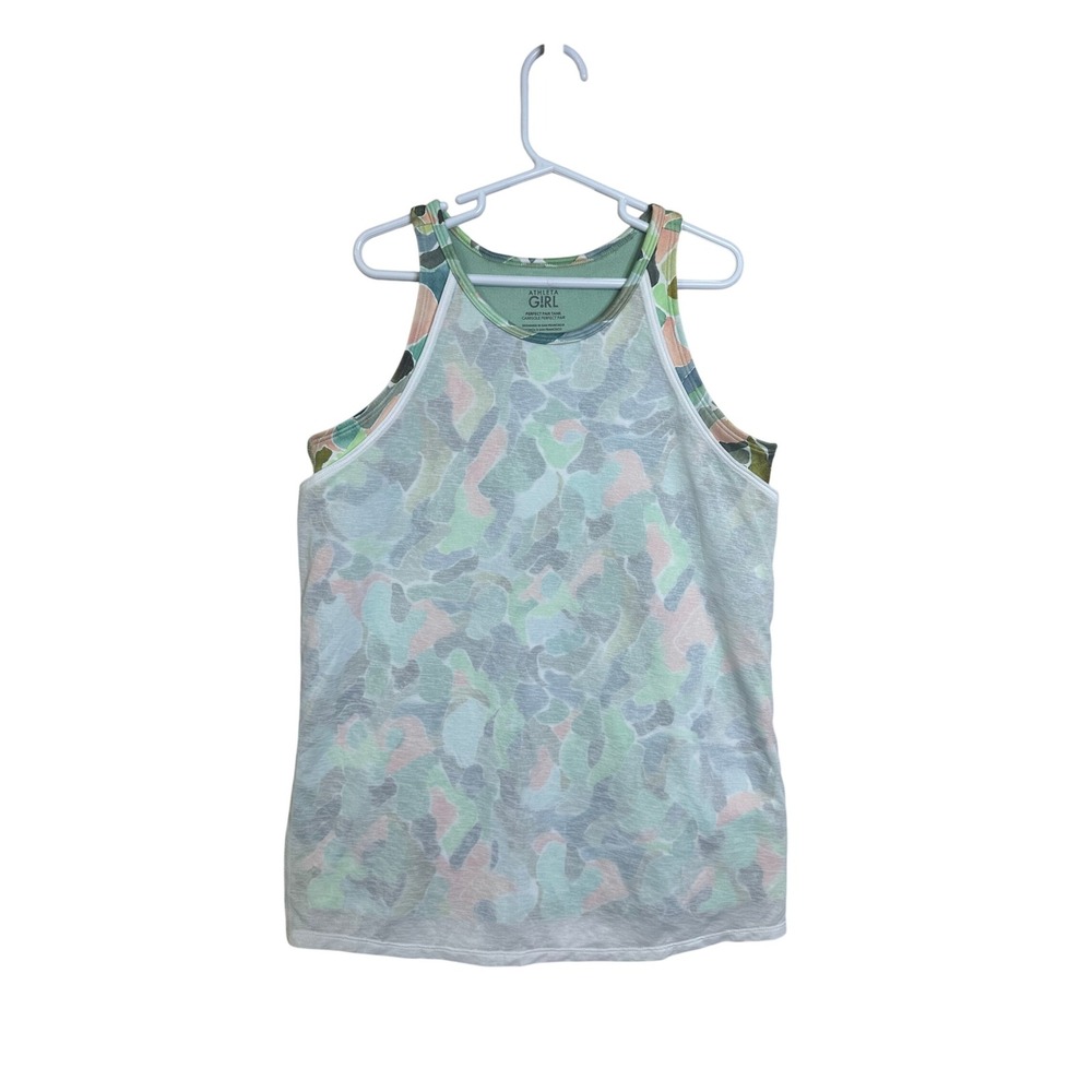Athleta‎ Girl Perfect Pair Tank Camisole Athletic Top Pastel Camo XL